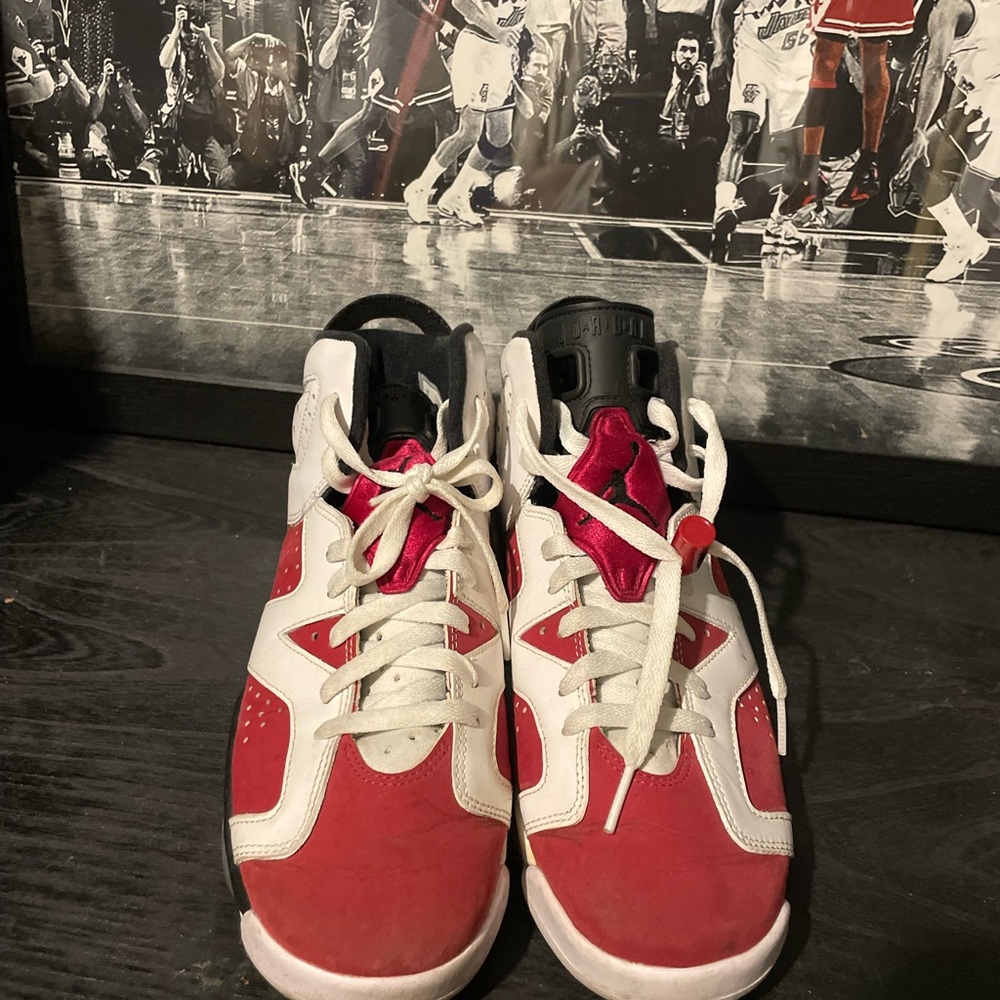 Jordan Red and White High-Top Sneakers
